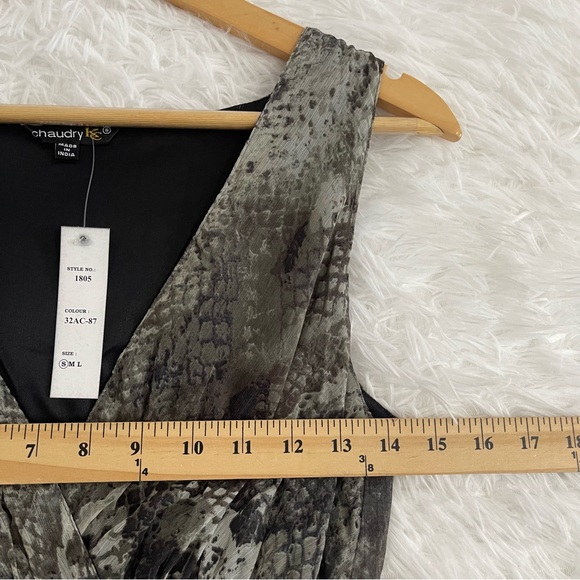 Anthropologie Chaudry Womens Maxi Dress Size Small Snake Print Sleeveless Lined - Picture 7 of 10